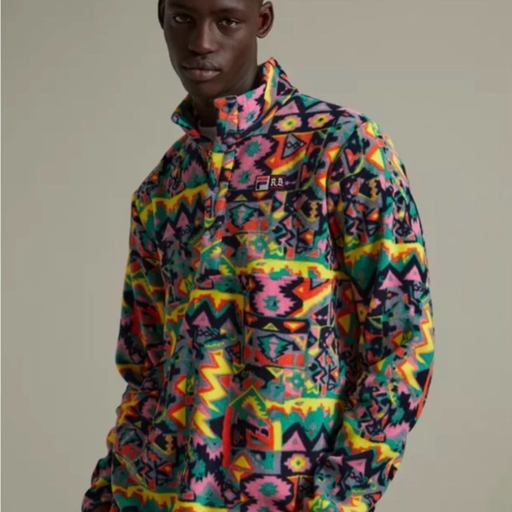RARE! Fila X Rowing Blazers Multicolor Geometric Fleece Jacket, L